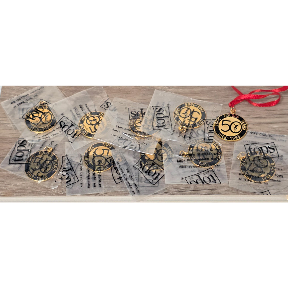 New Vintage 1998 TOPS 7/8" Charm Lot Of 10 TOPS Golden Years 1948-1998
